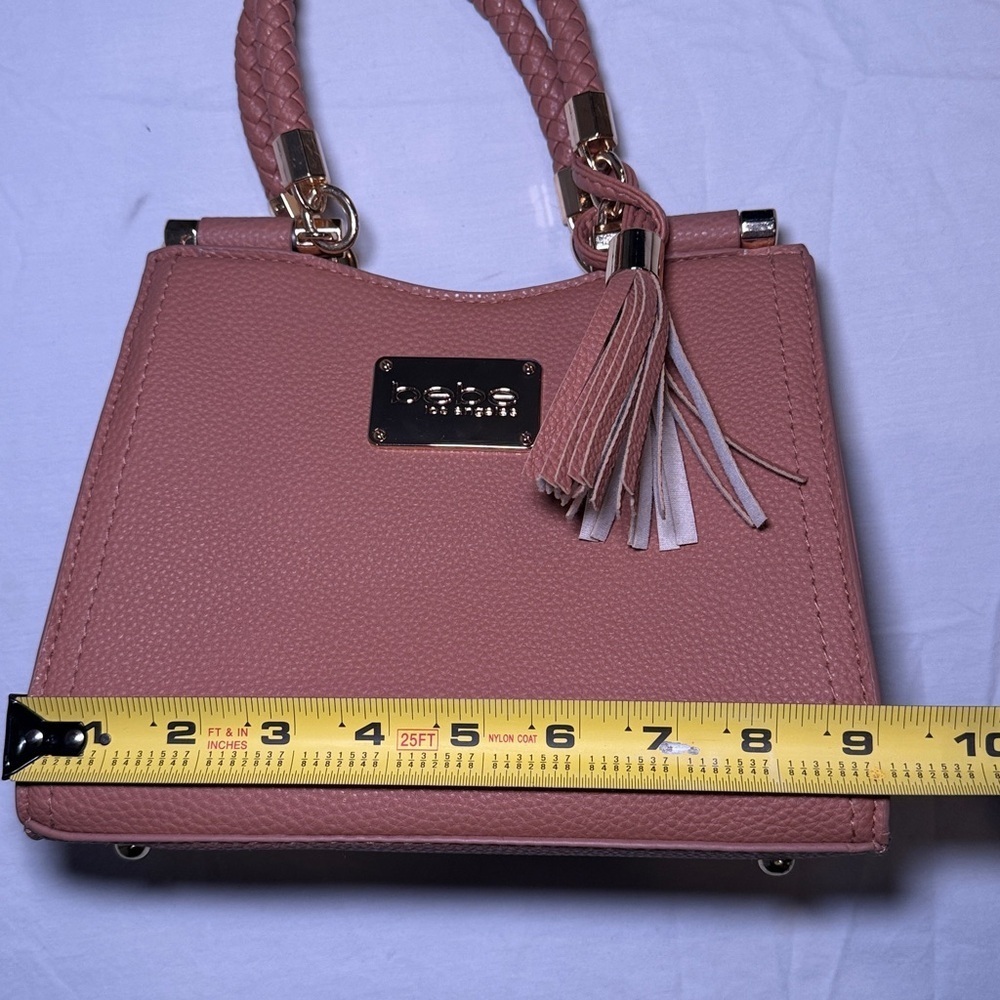 Bebe Los Angeles Dusty Rose Natalie Satchel HandBag Small EUC - Picture 13 of 16